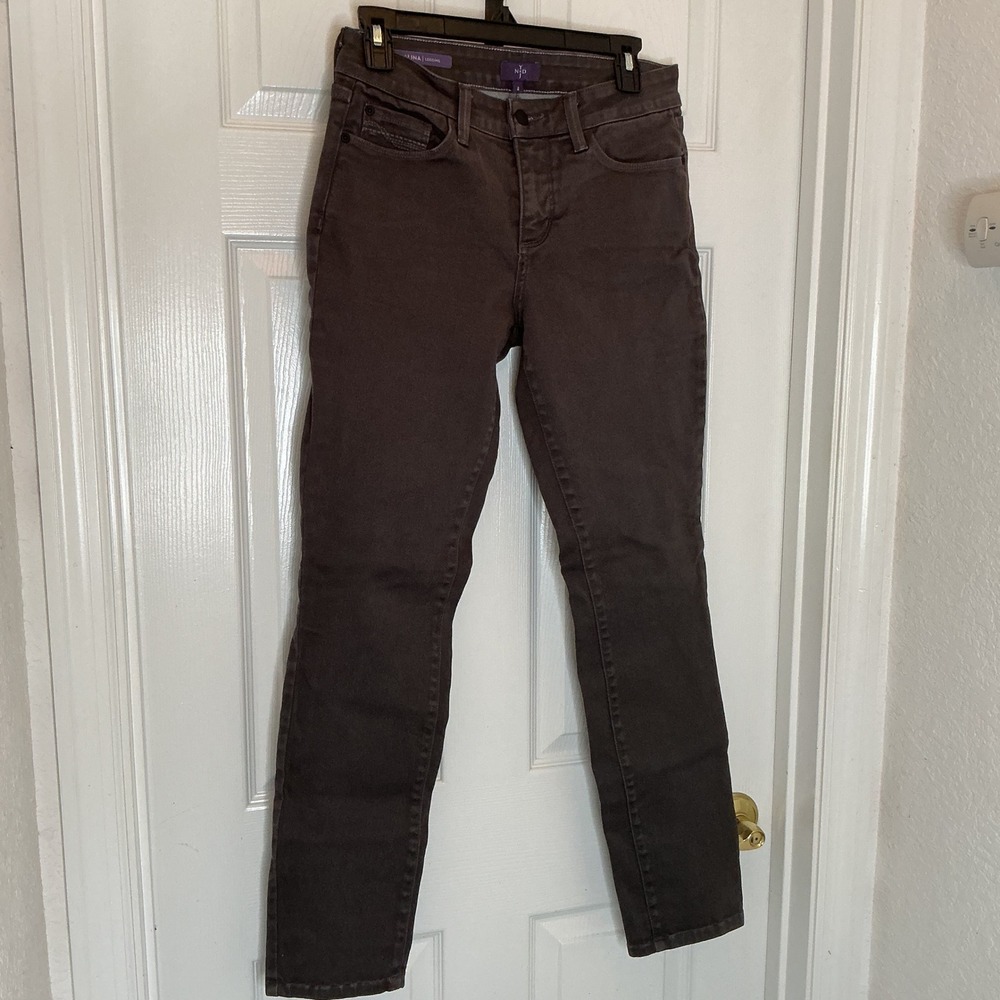 NYDJ Alina Legging Jeans Gray Slim Fit Lift Tuck Technology Size 4 Made in USA